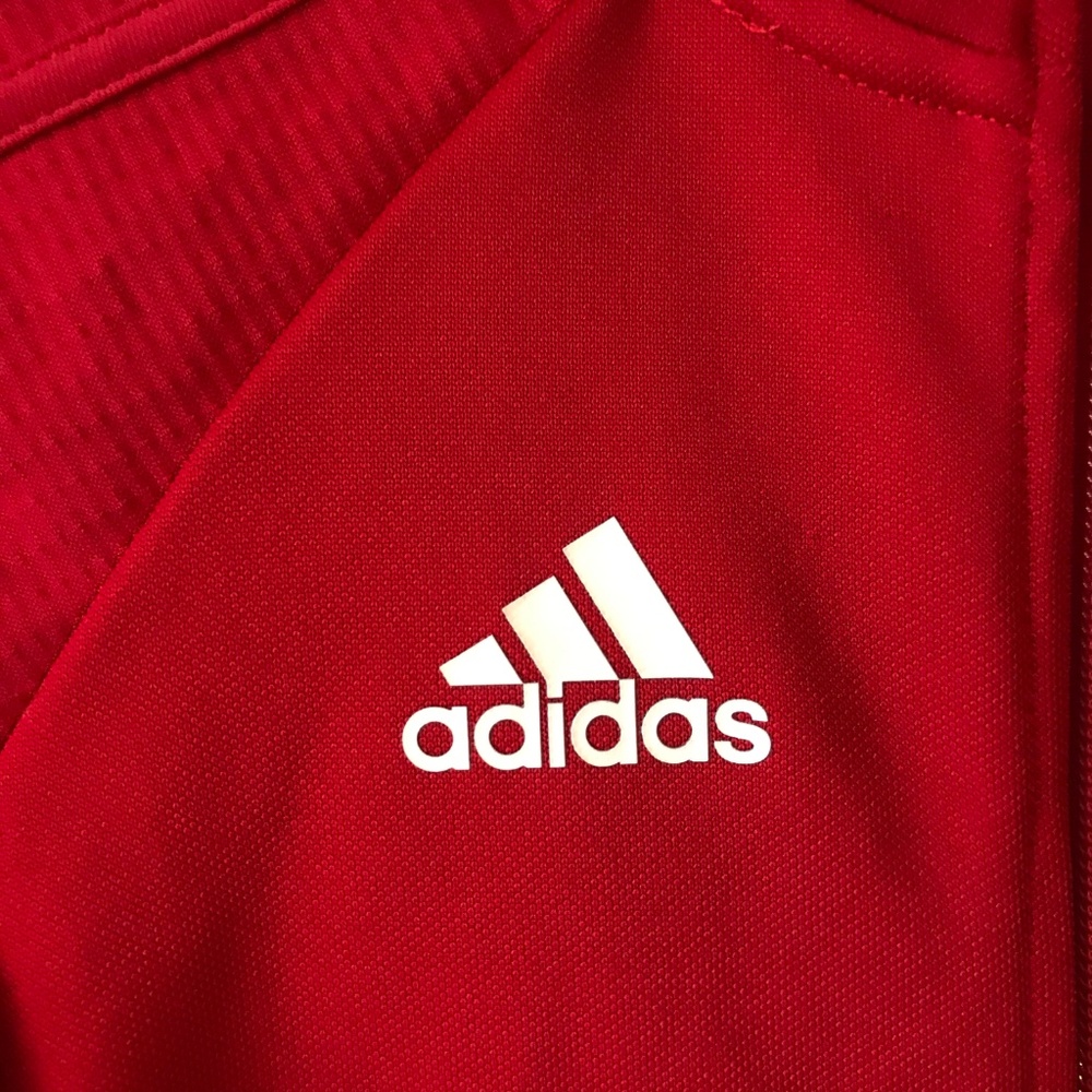 Adidas Youth Red Track Jacket Climalite - Picture 3 of 5